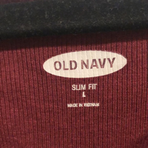 Old Navy 1 Green Ribbed V Neck Long Sleeve, 1 Maroon Ribbed V Neck Long Sleeve - Picture 6 of 9